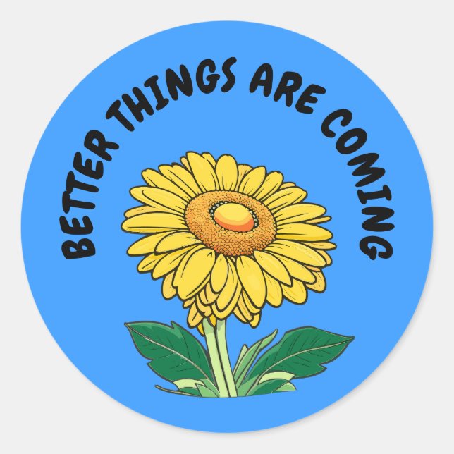 Adesivo Redondo Girassol animador personalizável (Frente)