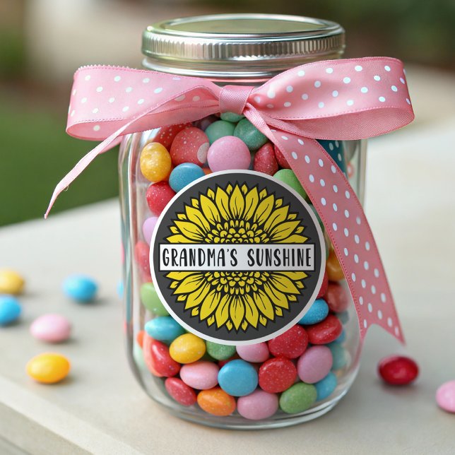 Adesivo Redondo Girassol da vovó (Criador carregado)