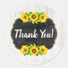 Adesivo Redondo Girassol e madeira russa Fazenda do campo Obrigado