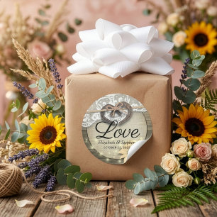 Adesivo Redondo Girassol Ferradura Madeira Casamento Country Agrad