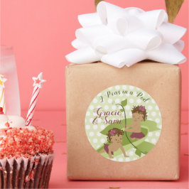 Adesivo Redondo Gire Chá de fraldas ou primeiro aniversario