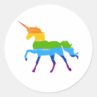 Adesivo Redondo Gire LGBT Rainbow Unicorn Sticker