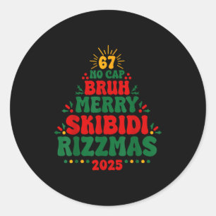 Adesivo Redondo Gíria de Adolescente da Geração Z Natal 2025 Meme