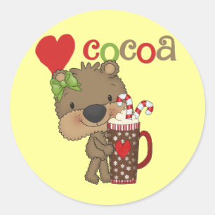 Adesivo Redondo Girl Bear Cocoa Love