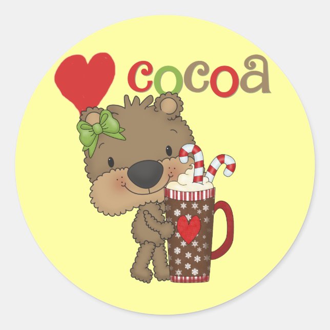 Adesivo Redondo Girl Bear Cocoa Love (Frente)