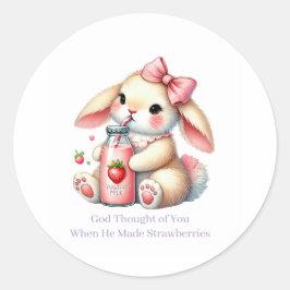 Adesivo Redondo Girl Bunny Christian Round Stickers
