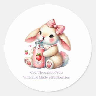 Adesivo Redondo Girl Bunny Christian Round Stickers