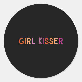 Adesivo Redondo Girl Kisser Lgbtq