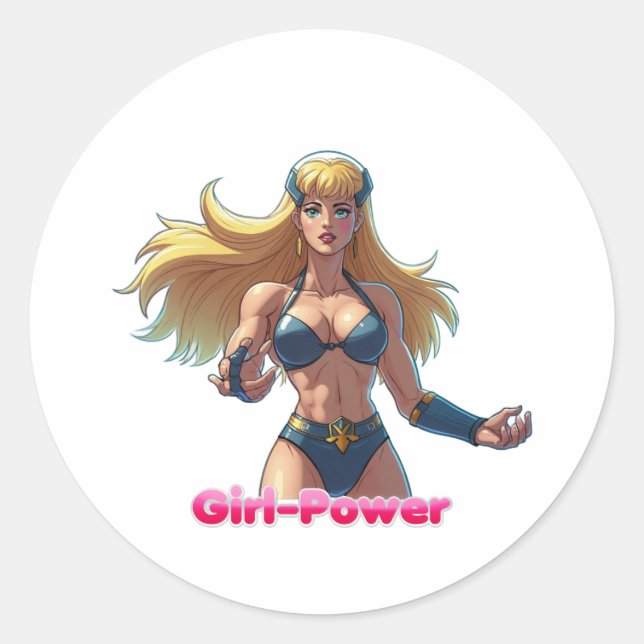 Adesivo Redondo Girl-Power sticker (Frente)