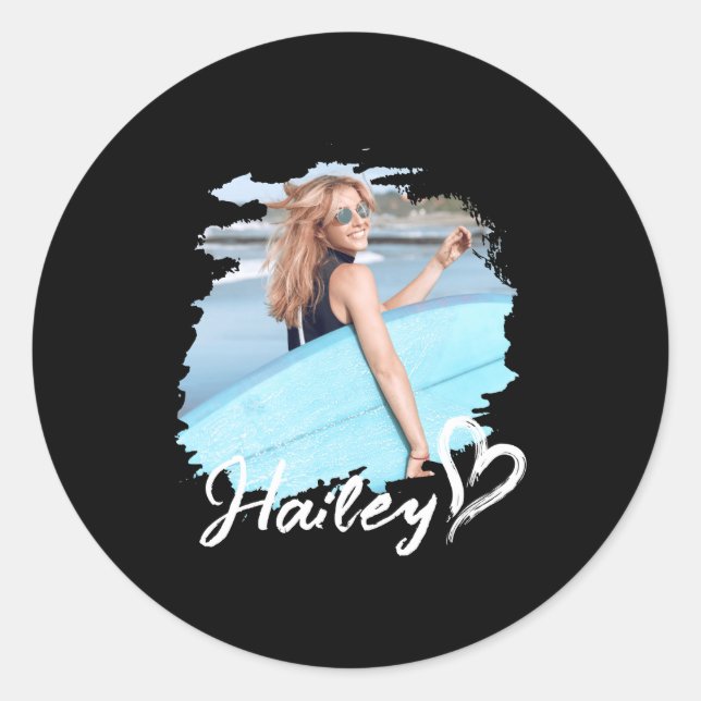 Adesivo Redondo Girlfriend Nge Heart Simple Modern Cool Photo  (Frente)