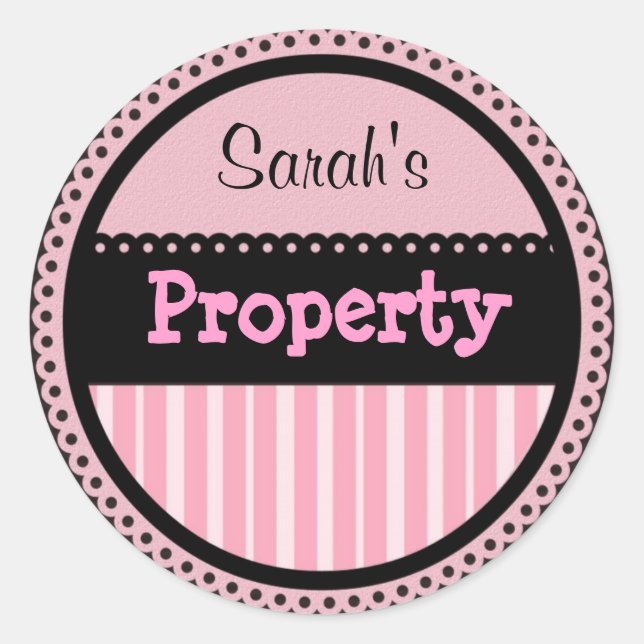 Adesivo Redondo Girlie Stickers Personalizados (Frente)