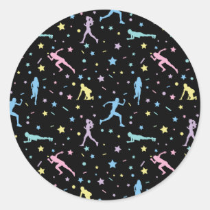 Adesivo Redondo Girls Cross Country, Track Field, Marathon Runner