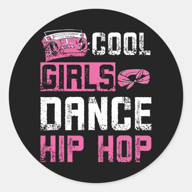 Adesivo Redondo Girls Dance Hip Hop (Frente)