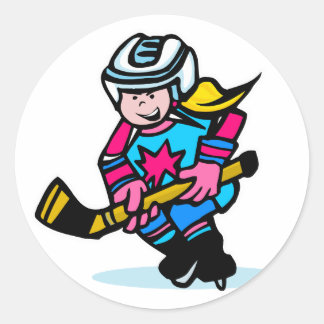 Adesivo Redondo Girls Hockey
