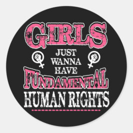 Adesivo Redondo Girls Just Wanna Have Fundamental Rights