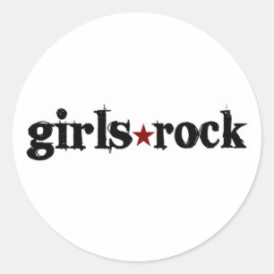 Adesivo Redondo Girls Rock