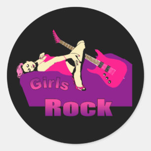Adesivo Redondo Girls Rock Sticker