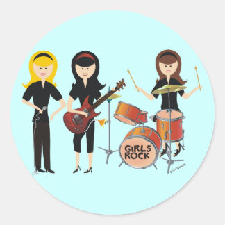 Adesivo Redondo Girls Rock Sticker
