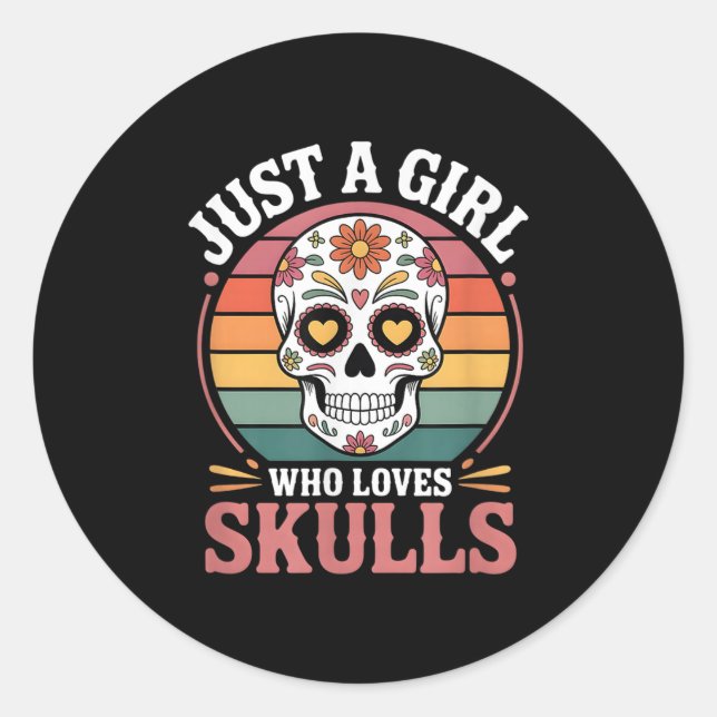 Adesivo Redondo Girls Skull  (Frente)