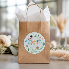 Adesivo Redondo Girls Whimsical Two the Sea Mermaid Birthday Favor