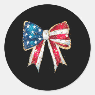 Adesivo Redondo Girly Americana 4 de Julho Bandeira Americana Coqu