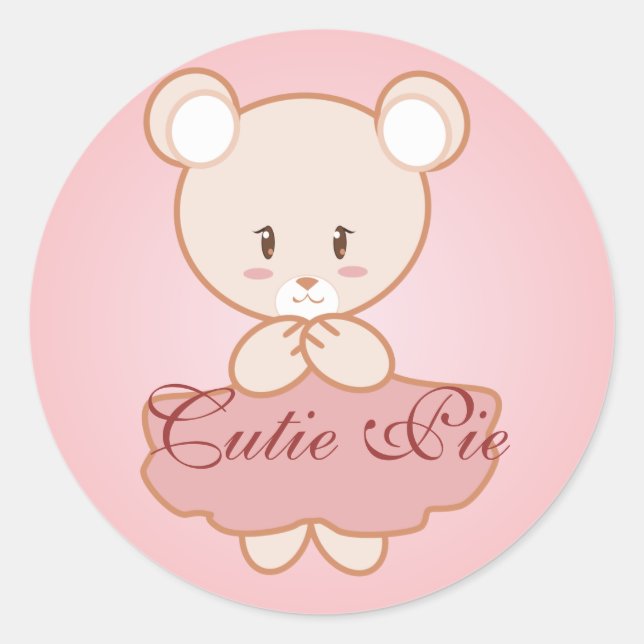 Adesivo Redondo Girly Bear (Frente)
