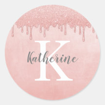 Girly Blush Pink Monograma