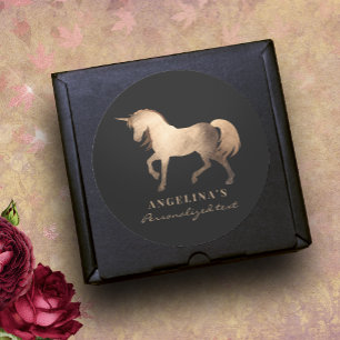 Adesivo Redondo Girly Classy Luxury Rosa Gold Foil Personalizado