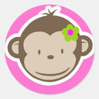 Adesivo Redondo Girly Monkey