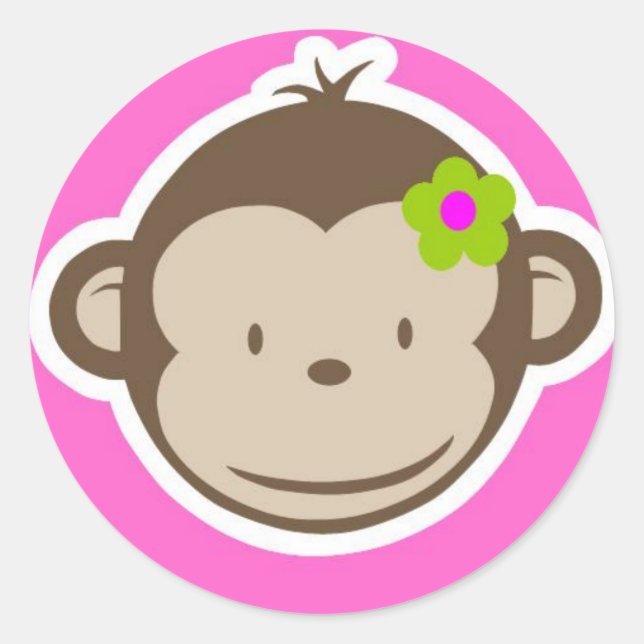 Adesivo Redondo Girly Monkey (Frente)