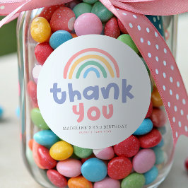 Adesivo Redondo Girly Pool Party Rainbow Girls Birthday Favor