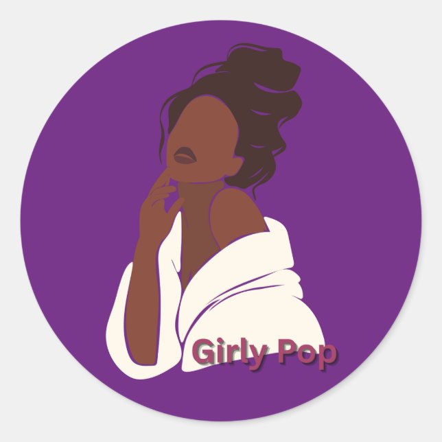 Adesivo Redondo Girly pop stickers (Frente)