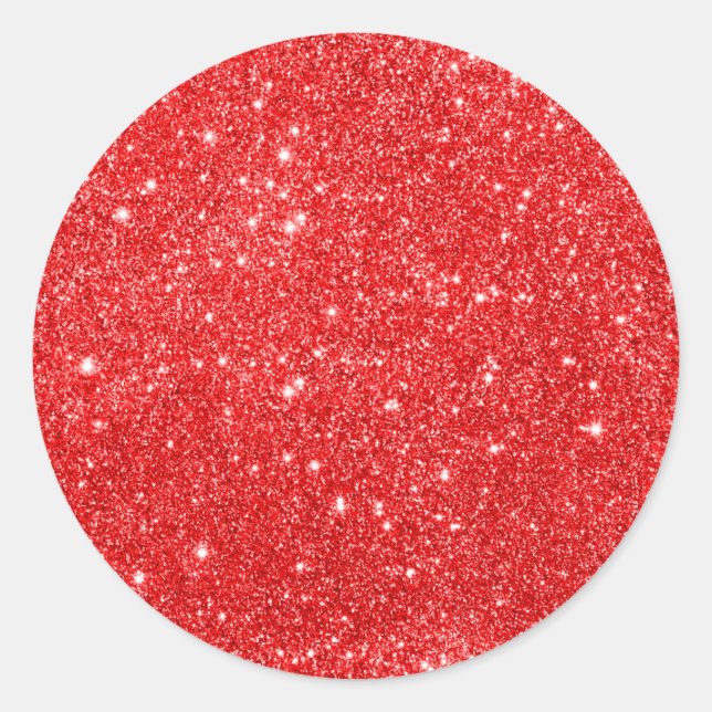 Adesivo Redondo Girly Red Glitter (Frente)