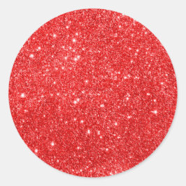Adesivo Redondo Girly Red Glitter