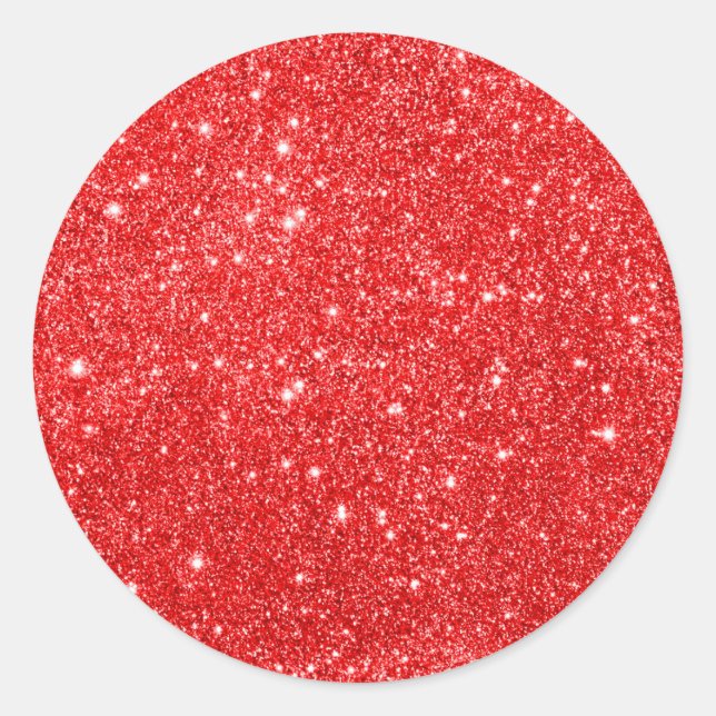 Adesivo Redondo Girly Red Glitter (Frente)