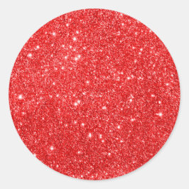 Adesivo Redondo Girly Red Glitter