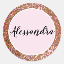 Girly Rosa Purple Glitter Name Classic