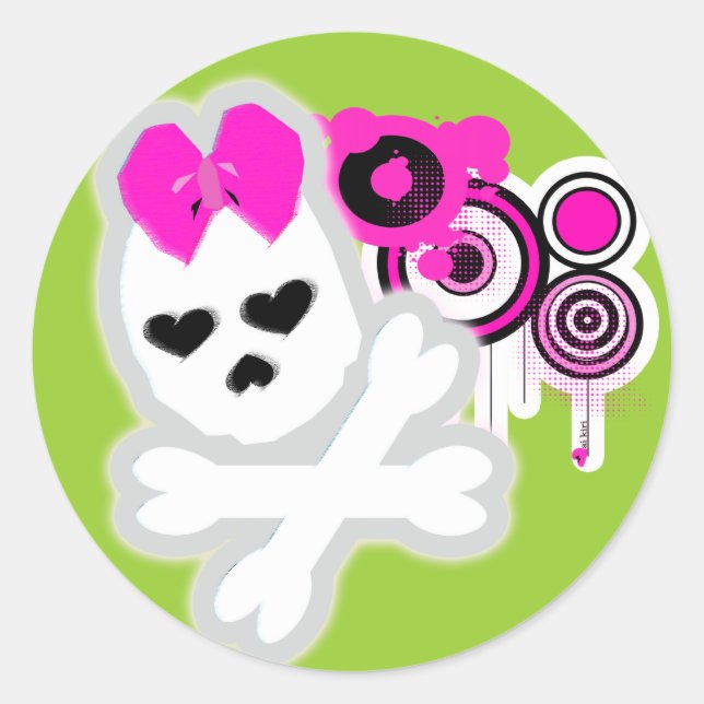 Adesivo Redondo Girly Sticker (Frente)