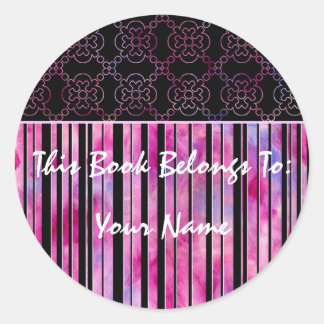 Adesivo Redondo Girly This Book Pertence A Sticker