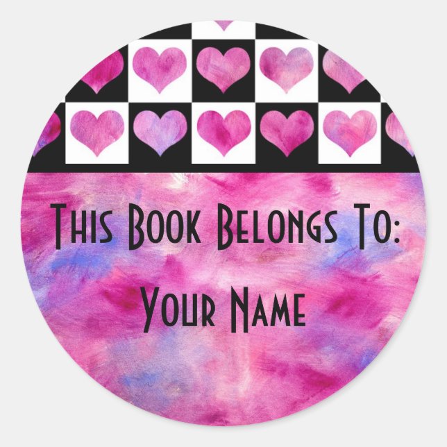 Adesivo Redondo Girly This Book Pertence A Sticker (Frente)