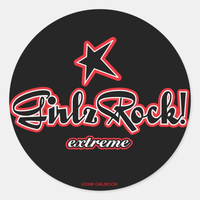 Adesivo Redondo GirlzRock! Logotipo Extreme (Frente)