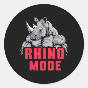 Adesivo Redondo Giro de Malhação do Modo Rhino Funny Bodybuilding