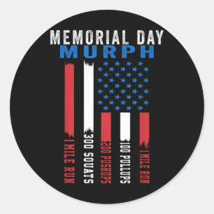 Adesivo Redondo Giro do Dia Memorial Americano Murph Challenge
