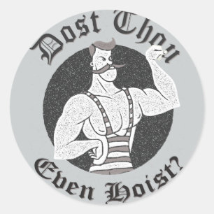 Adesivo Redondo Giro Humor - Você Até Grita? Circus Strongman