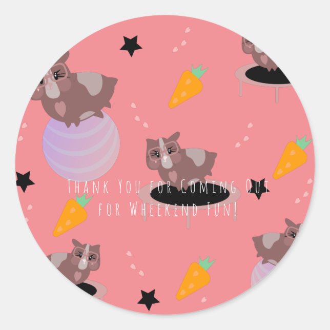 Adesivo Redondo Giro Malhação de Porcos-Guiné (Frente)