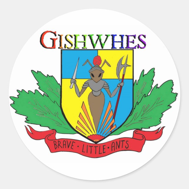 Adesivo Redondo Gishwhes Brave Pequenas Formigas (Frente)