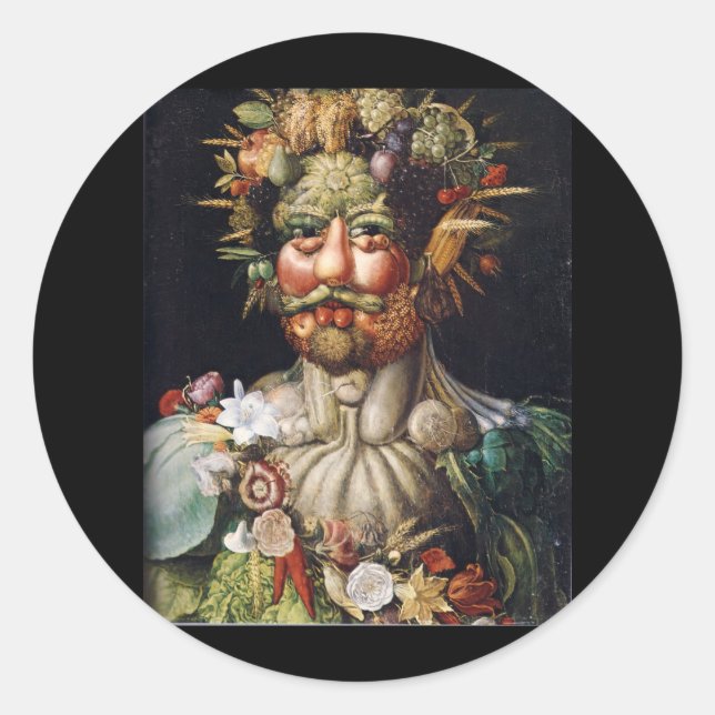 Adesivo Redondo Giuseppe Arcimboldo Vegetable Man (Vertumnus) (Frente)