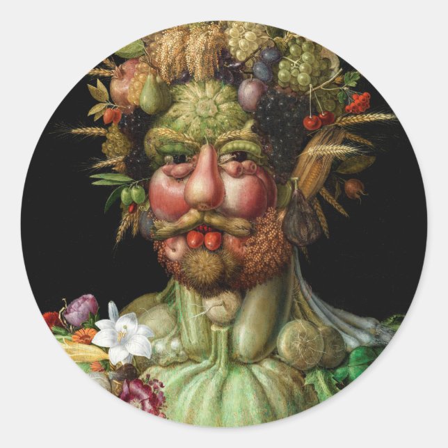 Adesivo Redondo Giuseppe Arcimboldo - Vertumnus (Frente)