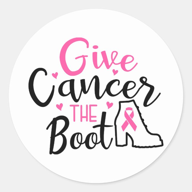 Adesivo Redondo Give Breast Cancer The Boot Awareness (Frente)