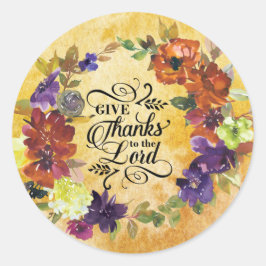 Adesivo Redondo Give Thanks to the Lord, Thanksgiving